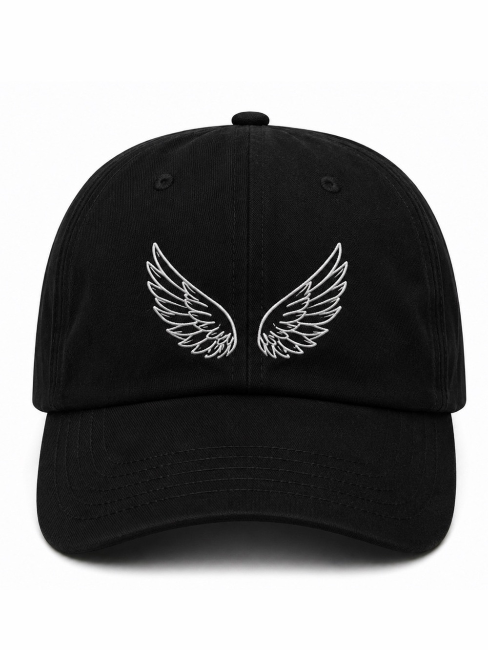 🪽 Angel Wings Embroidered Baseball Cap Black Adjustable Velcro Strap Unisex